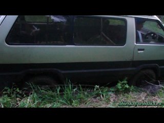 off-road driving. on a toyota master ace in the mud. extreme video.